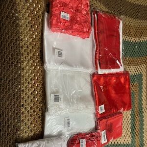 Red and White Fabric Bundle